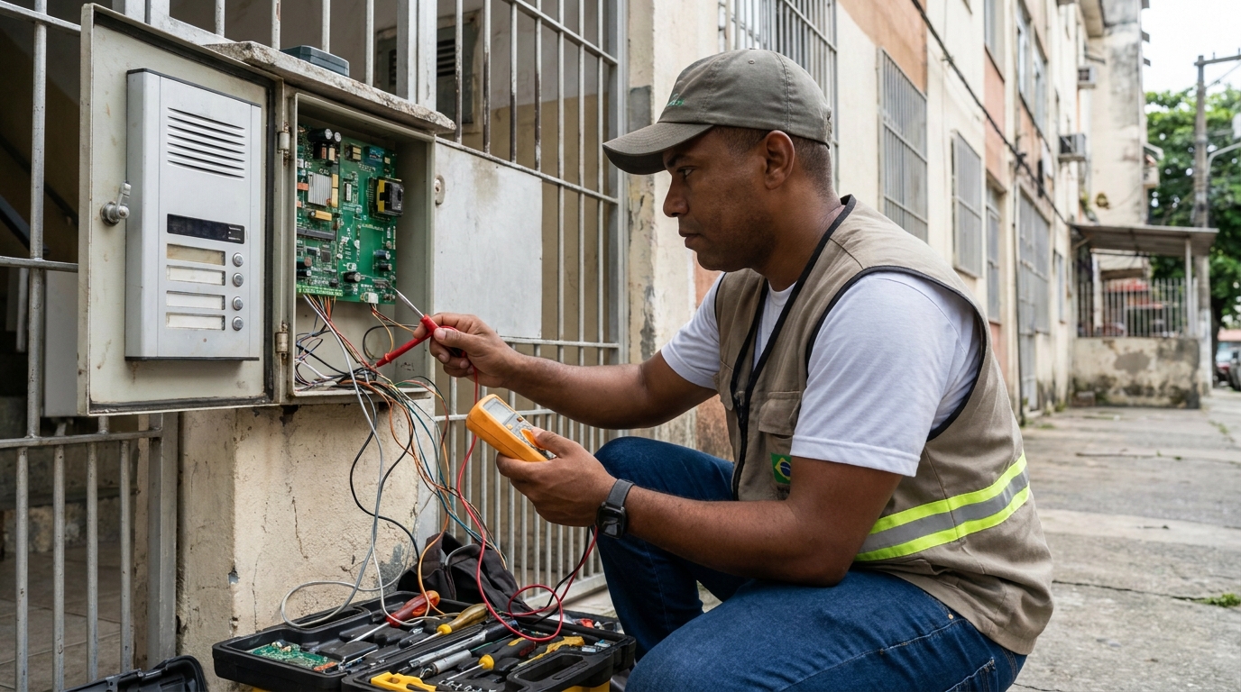 Reparo de Placa e Campainha no Conjunto Residencial Indamar, Botucatu‑SP