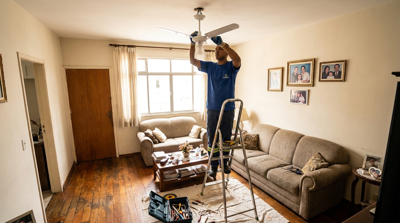 Substituição de Ventilador no Centro, Botucatu‑SP