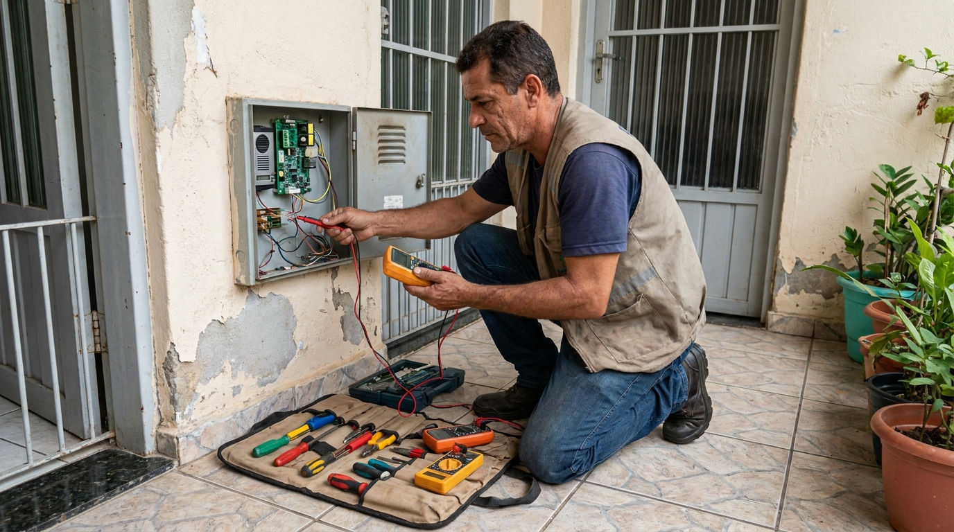 Troca de Fiação de Interfone no Conjunto Residencial Indamar, Botucatu‑SP